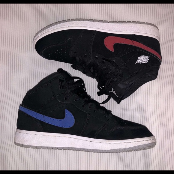 air jordan 1 mid multicolor swoosh black